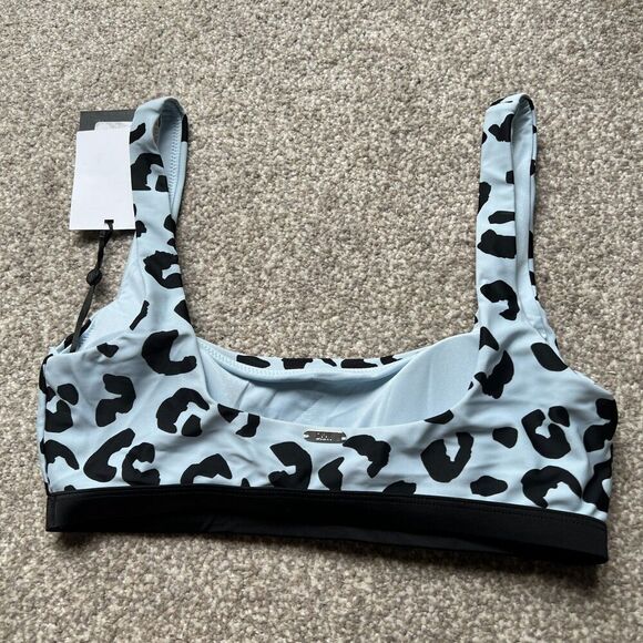 DKNY SWIM sz S Grey Cheetah Print Bralette 1" straps removeable padded cups - Picture 5 of 10